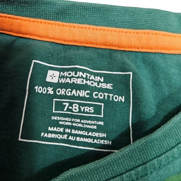 Mountain Warehouse Kids Green Camo Bug Print T-Shirt 7-8 Yrs 100% Organic Cotton - Picture 4 of 6